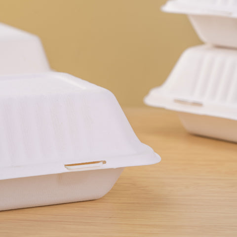 Compostable Sugarcane / Bagasse 3 Compartment Take-Out Box