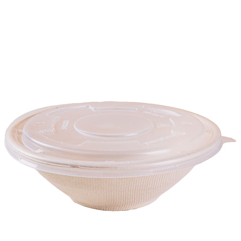 Compostable Round Containers with Lids - 300 sets/case