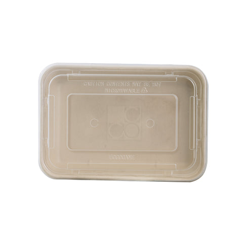 Eco-Friendly Compostable Rectangular Containers with Lids - 300 sets/case