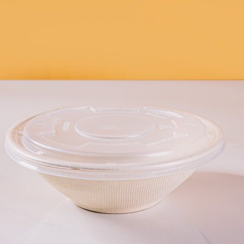 Compostable Round Containers with Lids - 300 sets/case