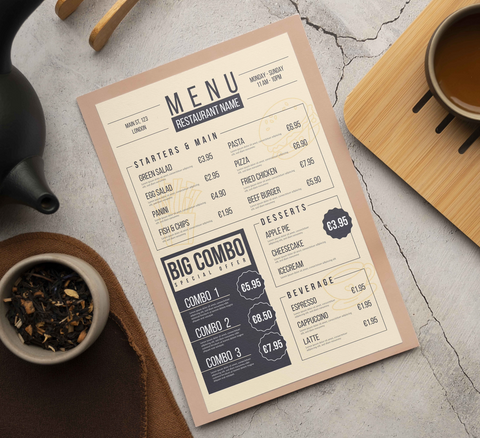 Brown Kraft Menus