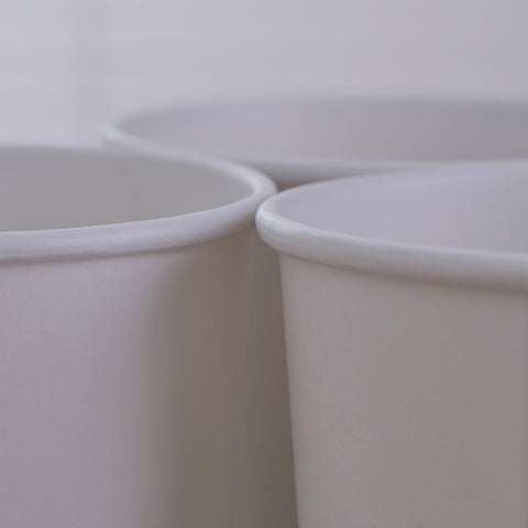 White Paper Soup Cups with Lids - 250 sets/case