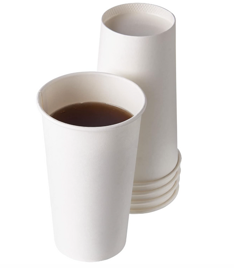 White Poly Paper Hot Cups