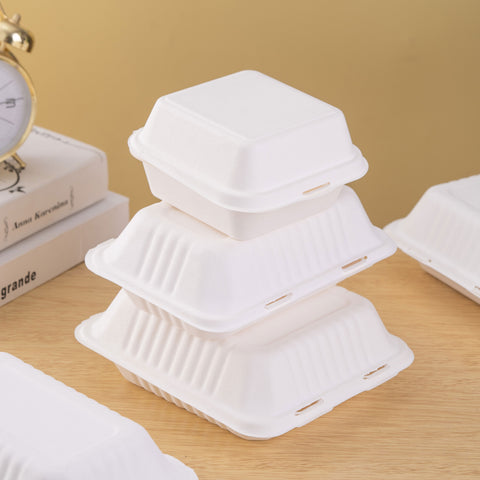 Compostable Sugarcane / Bagasse 1 Compartment Take-Out Box