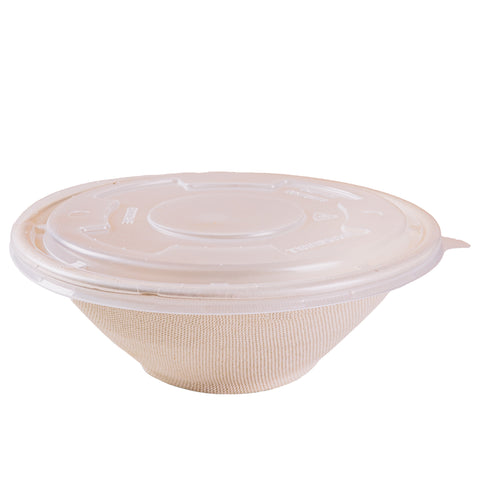 Compostable Round Containers with Lids - 300 sets/case